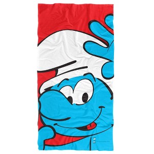 The Smurfs Smurf Closeup 30” x 60” Beach Towel - 1 of 4
