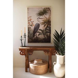 Framed Heron Print with Painting Detail – Coastal Wall Art by Kalalou - 1 of 4