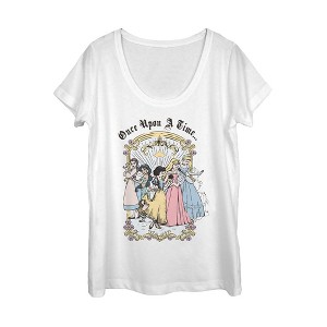 Women's Disney Princesses Classic Once Upon a Time Scoop Neck - 1 of 3