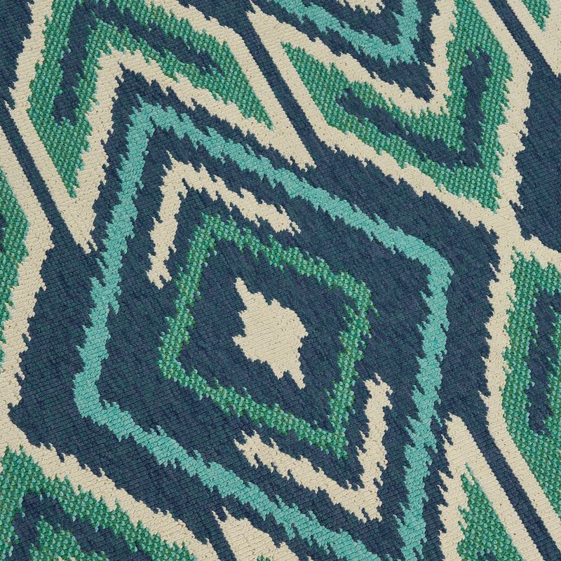 Myrtle Geometric Outdoor Rug Navy/Green - Christopher Knight Home, 6 of 7