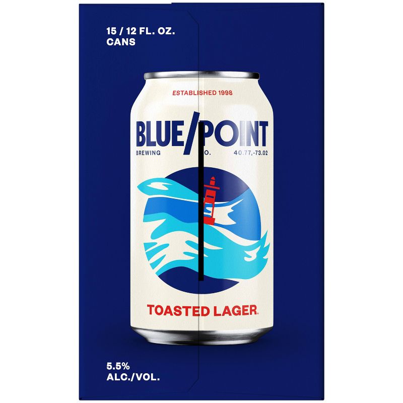 Blue Point Toasted Lager Beer - 15pk/12 fl oz Cans, 1 of 9