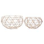 Set of 2 Round Modern Reflections Iron Geodesic Basket - Olivia & May