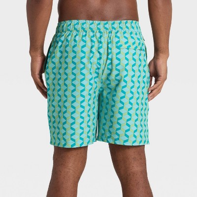 Goodfellow & Co Men's 7'' Swim Trunks with Boxer Brief Liner - Goodfellow & Co™ Blue Geo S — фото 2
