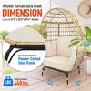 SereneLife Wicker Egg Chair with Cushions - 2 of 4