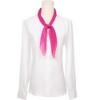INSPIRE CHIC Women's Pleated Chiffon Contrast Color Trim Semi Sheer Stretchy Gauze Neck Scarves 1Pc - 2 of 4