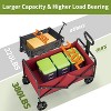 Wagons Carts Foldable, GarveeLife Utility Collapsible Wagon with All-Terrain Wheels, Drink Holders & Adjustable Handle, 380LBS , Garden - 2 of 4