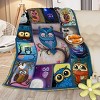 Boersma Moon Owl Flannel Fleece Blanket Cozy Fuzzy Warm Flannel Blanket Cute Night Owl Blanket Soft Plush Throw Blanket for Owl Lovers 30*40 Inches - 2 of 4