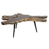 Contemporary Organic Wood and Metal Coffee Table Brown - Olivia & May - 3 of 4