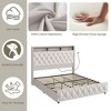Queen Bed Frame with 50.8" Tall Headboard, Platform Velvet Upholstered Bed Frame with 4 Storage Drawers - 4 of 4