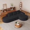 108.5 inch Black L Shaped Modern Curved sofa, Chenille Upholstered Sectional Sofa Set with 3 Pillows for Living Room - 2 of 4
