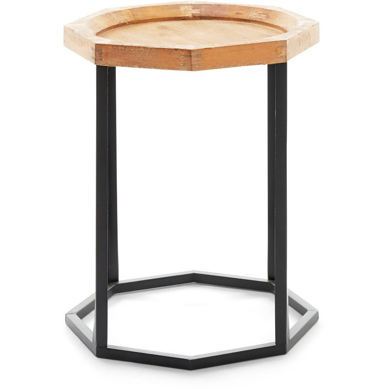 Grayson Wood and Metal Side Table Natural - Finch, 3 of 9