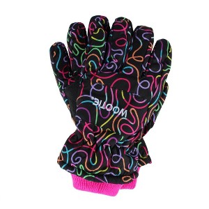 CTM Kids' Print Design Winter Ski Gloves by Wootie - 1 of 3