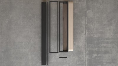 Twin Gray Wash Wood and Metal Platform Bed Frame with Slats