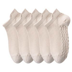 Anna-Kaci 5-Pair Cotton Low-Cut Ankle Socks with Soft Breathable Knit Design and Stretch Comfort Fit - 1 of 4