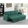 NicBex Line Sleeper Sectional Sofa,L-Shaped Couch with Reversible Storage Chaise for Living Room,Apartment,Office,Green - 2 of 3
