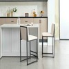 Resenkos Counter Bar Stools, Counter Stool,Counter Height Bar Stools Set of 2,Metal Footrest and Frame for Kitchen,Dining Room-Ivory White - 3 of 4