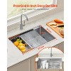 VEVOR 27 inch Kitchen Sink Workstation, 304 Stainless Steel Undermount Sink, Drop-In Single Bowl Farmhouse Basin with Ledge, Silver - 3 of 4