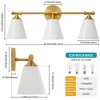POWLIG 24.33-in 3-Light Gold Bathroom Vanity Light Fixture with Opal Frosted Glass Shade - 3 of 4