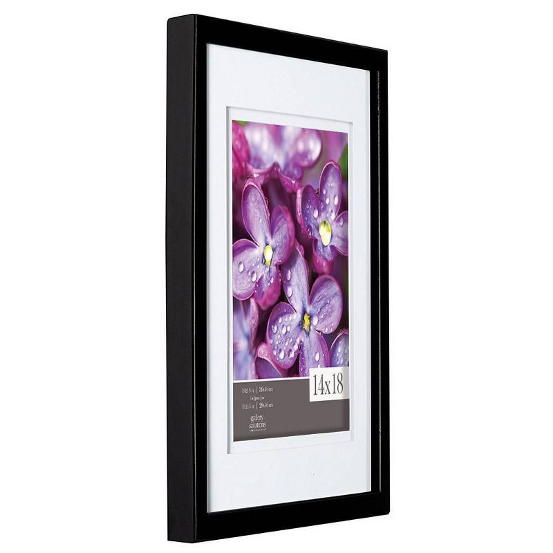 Gallery Solutions 14&#34;x18&#34; Black Wood Wall Frame with Double White Mat 11&#34;x14&#34; Image, 2 of 6