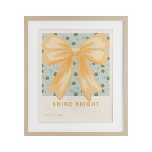 Stupell Industries Shine Bright Yellow Bow Framed Print Under Glass Art - 1 of 4