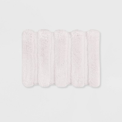 Tufted Pearl Channel Washable Bath Mat, , 17 W X 24 L, Blush, 1