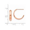 Black Bow Jewelry 3.5mm x 17mm Polished 14k Rose Gold Domed J-Hoop Earrings - 4 of 4
