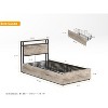 TOAOTBNBO Modern Bed with Storage Headboard, Twin Bed Frame with Charging Station, Comfortable Platform Bed with 4 Drawers, Gray Wash - 3 of 4