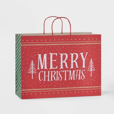 Large Vogue Merry Christmas Gift Bag Red/White - Wondershop™