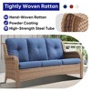 POCASSY 74" Wide Outdoor Wicker Patio Sofa with Cushions, All Weather Yellow Wicker Furniture Sofa 3 Seater Couch for Porch, Deck, Balcony - 4 of 4