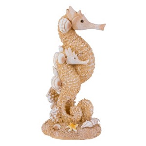 Beachcombers 6" Double Seahorse Coastal Decorative Tabletop Figure for Beach House Decor - 1 of 2
