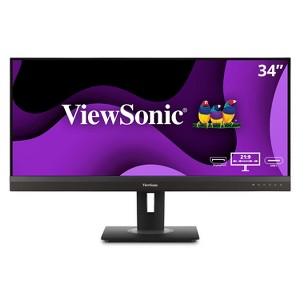 ViewSonic VG3456A 34 Inch 21:9 UltraWide QHD 1440p IPS Monitor with Ergonomics Design, 100W USB C, Docking Built-In, Gigabit Ethernet for Home and - 1 of 4