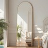 58 inchx 18 inch arched full length mirror floor standing or wall mounted with stand aluminum frame shatter proof glass gold - 4 of 4