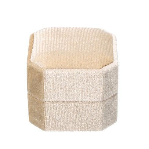 Unique Bargains Velvet Soft Touch Ring Jewelry Box Beige : Target