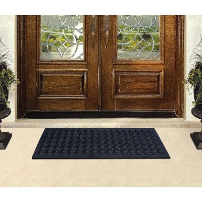 A1HC Natural Rubber Floor Mat 18" x 48", Dirt Shoe Scraper, Heavy Duty Doormat for Indoor & Outdoor