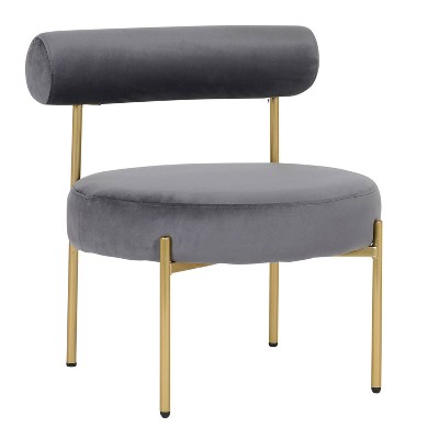 Rhonda Accent Chair Velvet/Steel Gold/Silver - LumiSource