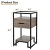 coucheta Nightstands with Storage Drawer and 3-Tier Storage，Small End Table with Steel Frame and Tempered Glass Top, for Bedroom, Living Room - 2 of 4