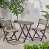 VYNXARIA Bistro set, 2 Chairs and 1 Table,Gray - 3 of 4