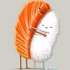 Men's Design By Humans Sushi Hug By andremullerdko T-Shirt - 2 of 3