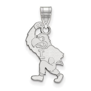 Black Bow Jewelry Sterling Silver Iowa Hawkeyes NCAA Large Pendant - 1 of 3