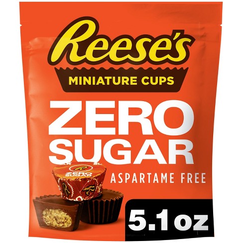 Reese's Zero Sugar Chocolate Candy and Peanut Butter Miniature Cups Pouch - 5.1oz - image 1 of 4
