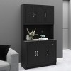 KWPZQEB Pantry Storage Cabinet with Microwave Oven Countertop, 71" Barn Doors Buffet Cabinet with Drawer, Coffee Bar Station Wood for Dining Room - 4 of 4