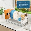 BRINJOY Dish Drying Rack for Small Kitchen Counter, Stainless Steel, Utensil Holder & Tray, Rustproof Narrow Dish Rack for Pot & Pan, Plate (Silver) - 2 of 4