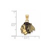 Black Bow Jewelry 14k Yellow Gold Plated Sterling Silver Chicago Blackhawks NHL Small Pendant - 2 of 3