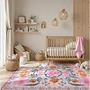 Lahome Country Floral Short Pile Velvet Rectangular Indoor Area Rug - 2 of 4
