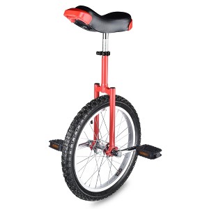 Yescom 18 In Wheel Outdoor Unicycle Skid-proof Tire Fitness Bicycle Balance Training for Adults Teenagers Kids, Red - 1 of 4