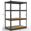Angel Sar 4-Tier Adjustable Shelf, 122x60x153.5cm Display Rack with Gourd-Shaped Holes, Black Iron & Wood Grain MDF - 3 of 4