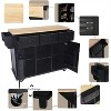 ELJGET Kitchen Island with Storage Rolling Kitchen Cart Storage Cart with Drop Leaf Countertop, Storage Cabinet and 3 Drawers for Dinning Room - 4 of 4