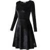 Coolmee Women's Velvet Cocktail Dress Winter Christmas Holiday Dress Long Sleeves Party Formal Dress - 3 of 4