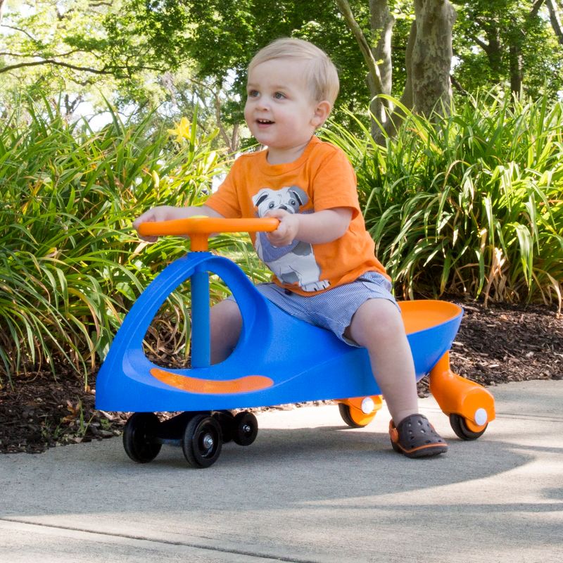 Toy Time Kids' Wiggle Car Ride On Toy – No Batteries, Gears or Pedals – Twist, Swivel, Go – Blue and Orange, 5 of 9