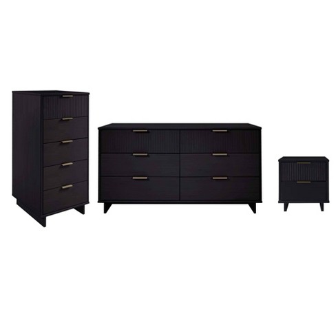 Manhattan Comfort 3pc Granville Chest with Double Dresser and Nightstand Bedroom Set - image 1 of 4